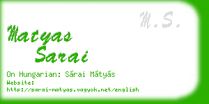 matyas sarai business card