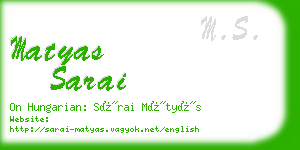 matyas sarai business card